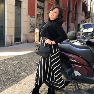 Black and white striped skirt - worn once in Italy